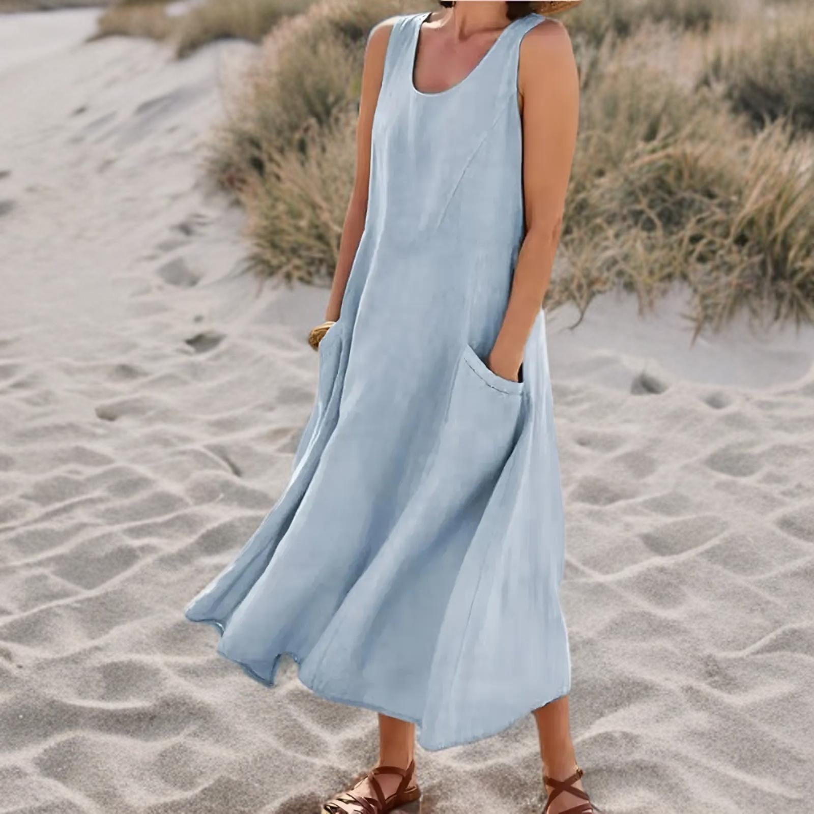 Ambrelys – Robe sans manches fluide avec poches