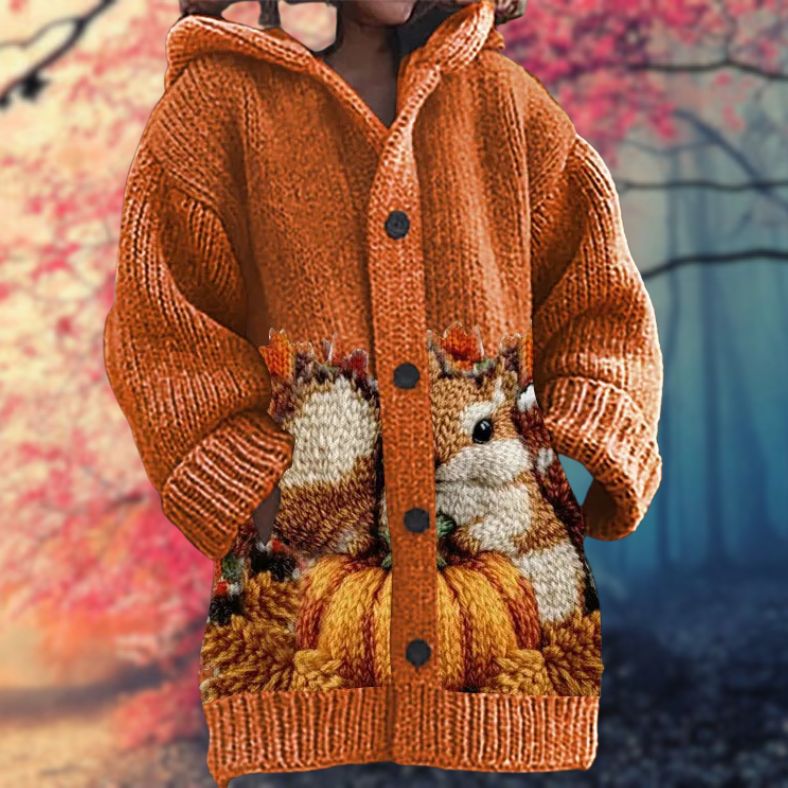 Marlène - Sweat doux à capuche avec boutons