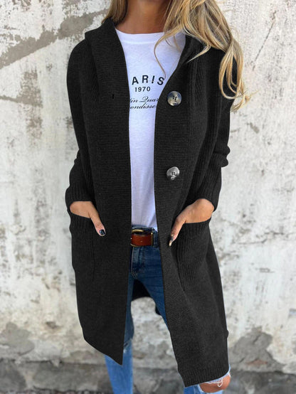 Périne - Long Hooded Knit Cardigan