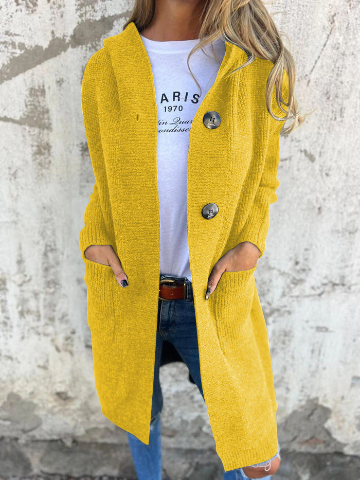 Périne - Long Hooded Knit Cardigan