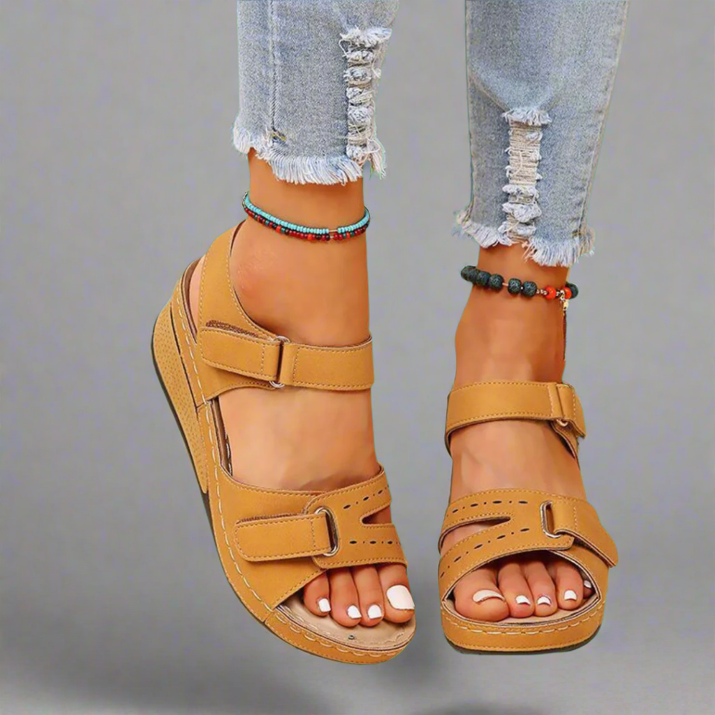Pétronille - Sandales orthopédiques élégantes en cuir souple haut de gamme pour un été confortable