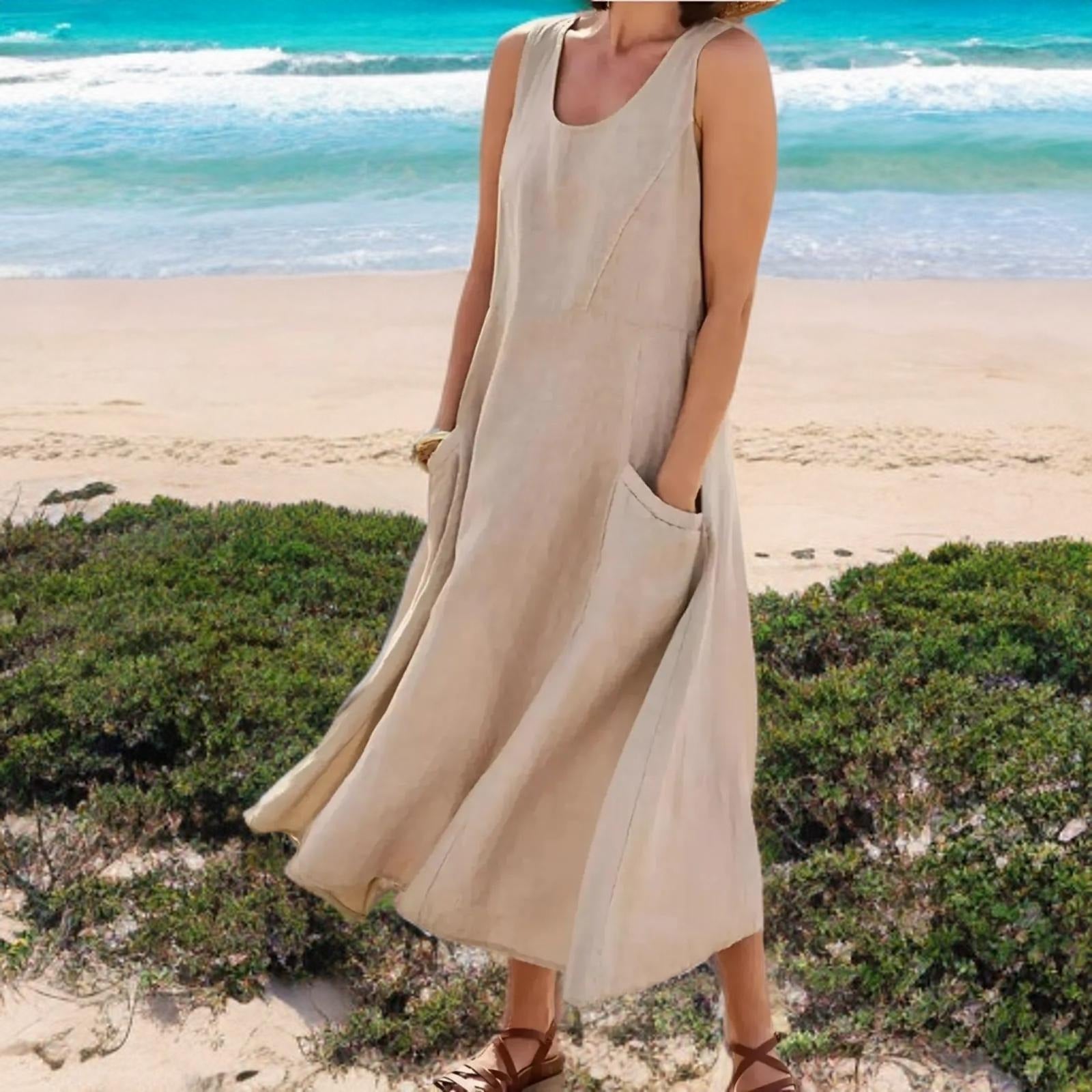 Ambrelys – Robe sans manches fluide avec poches
