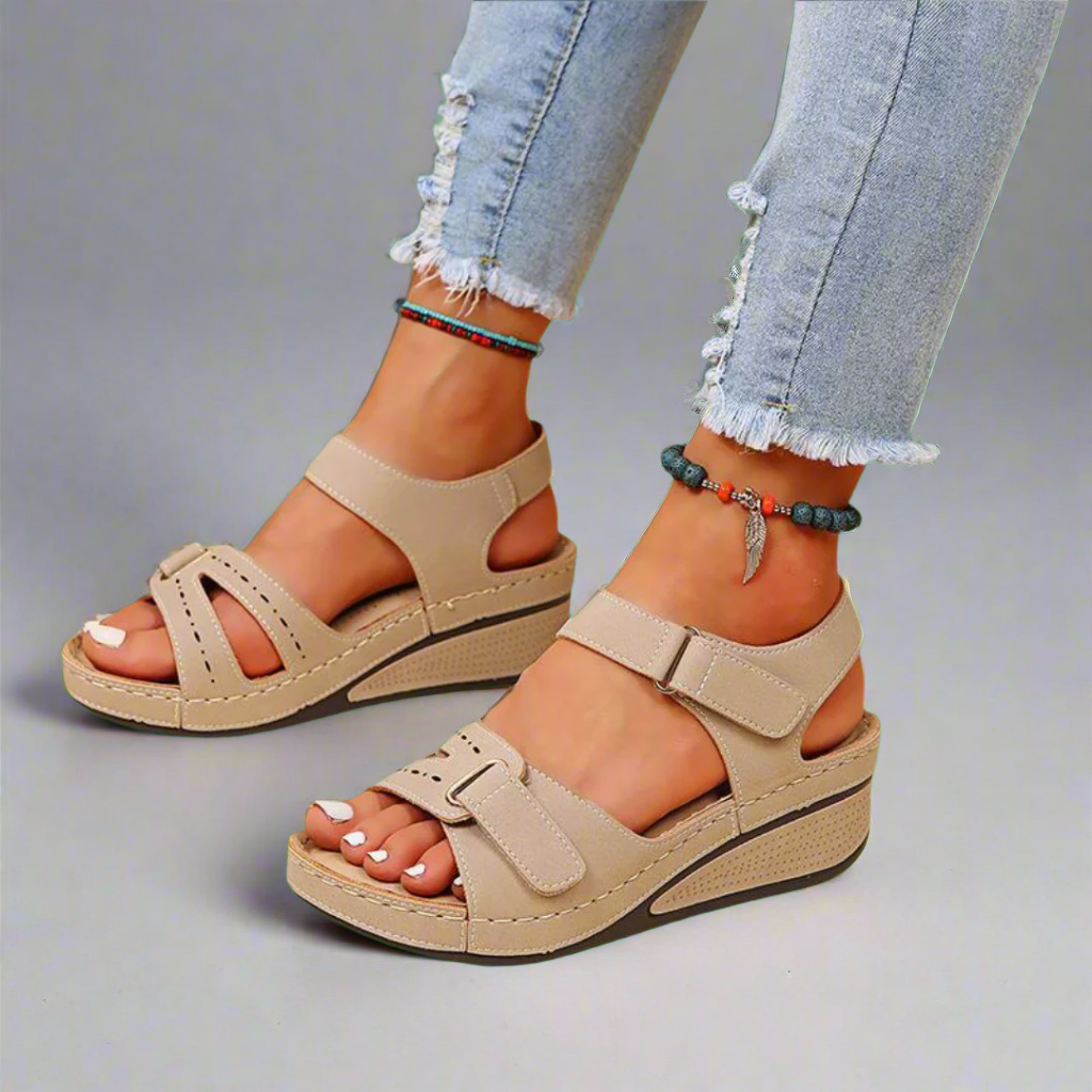 Pétronille - Sandales orthopédiques élégantes en cuir souple haut de gamme pour un été confortable