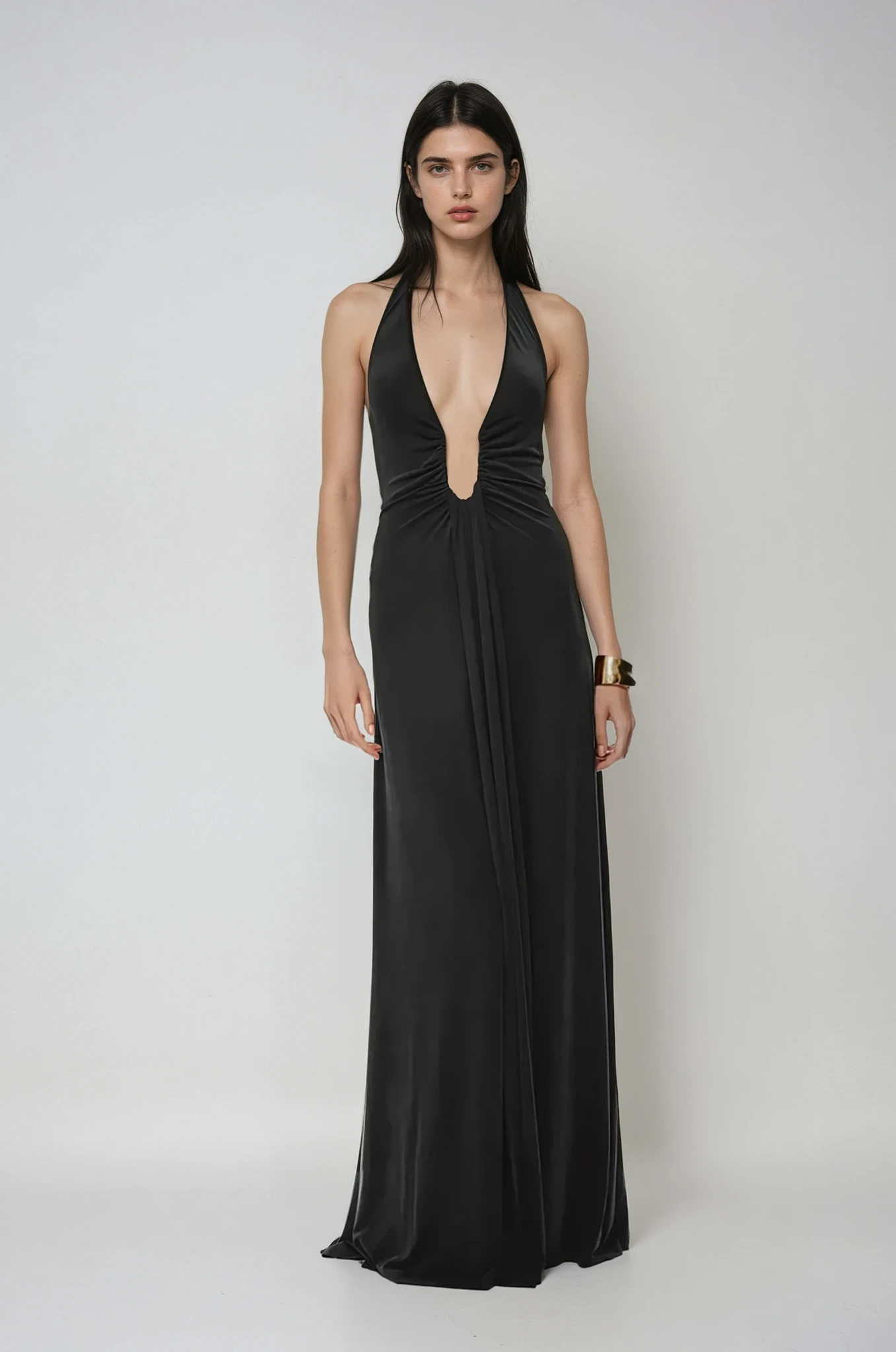 Aliane – Long Draped Cupro Dress