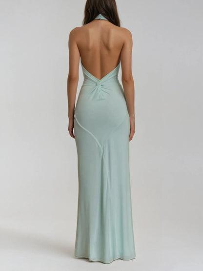 Élaria – Robe Maxi Fluide à Dos Nu
