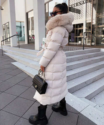 Gwendoline - Veste d'hiver en duvet synthétique avec col en fausse fourrure