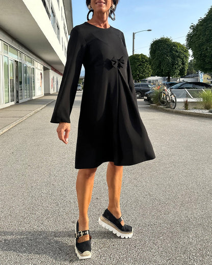 Gisèle - Robe Chic à Manches Cloches avec Nœud