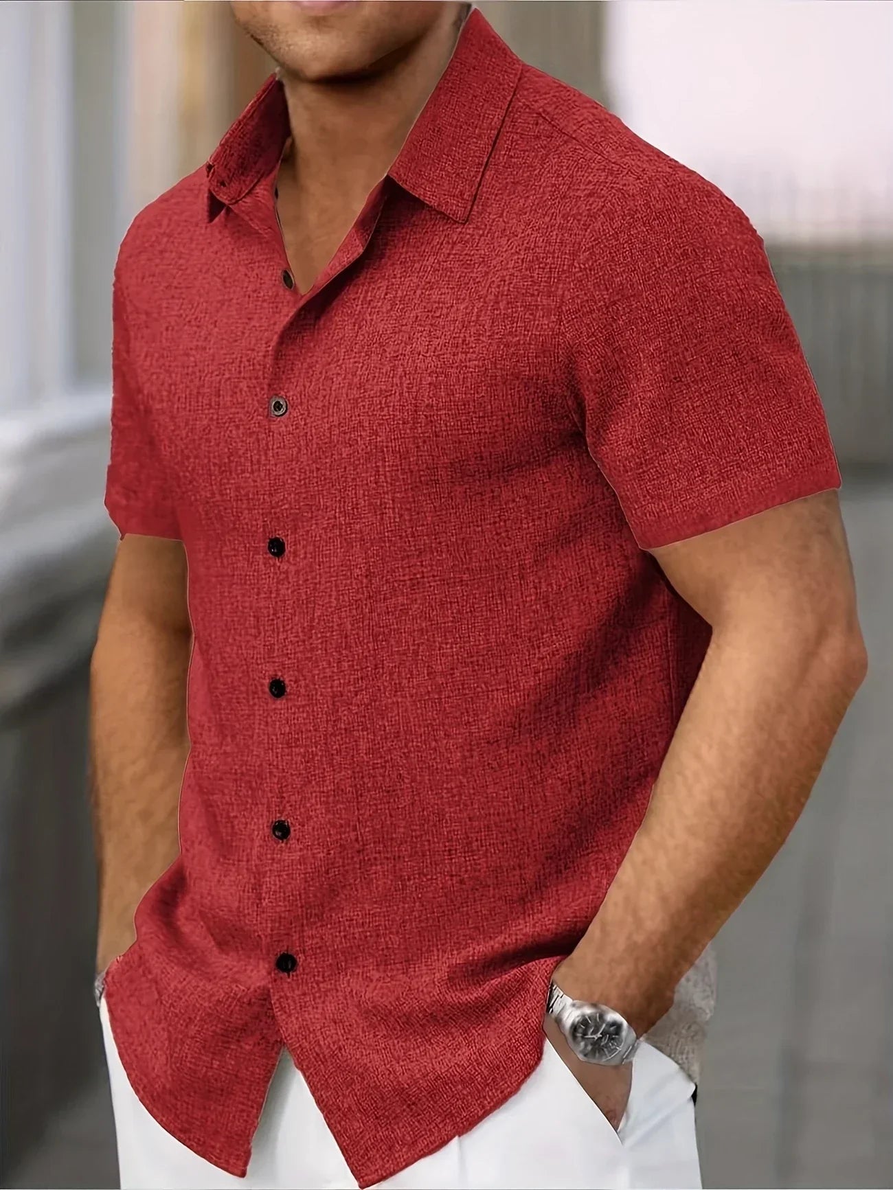 Vitoria™ | Chemise légère à manches courtes en lin mélangé