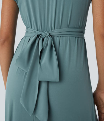 Rosavine – Chic Robe Portefeuille à Taille Haute