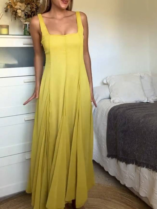 Maïlys – Robe Maxi à Col Carré