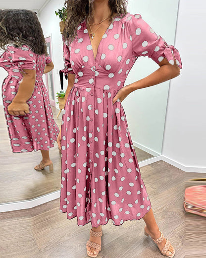 Clemencia – Élégante robe à pois