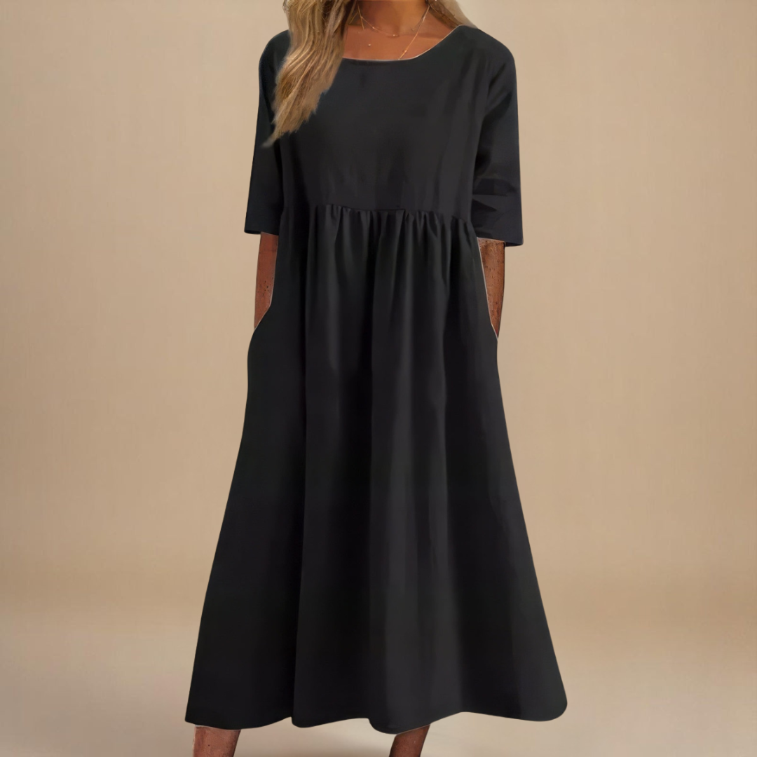 Véronique – Robe en coton élégante et flatteuse