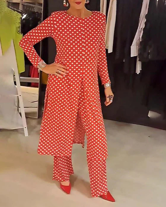 Sélenaé – Robe élégante à pois avec fermeture éclair