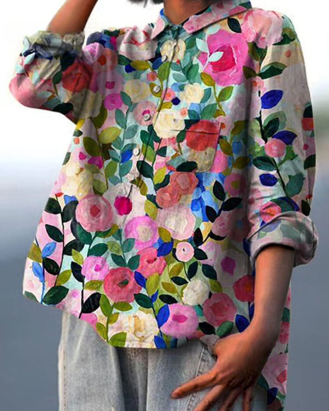 Gwladys – Élégante blouse fluide à motif floral