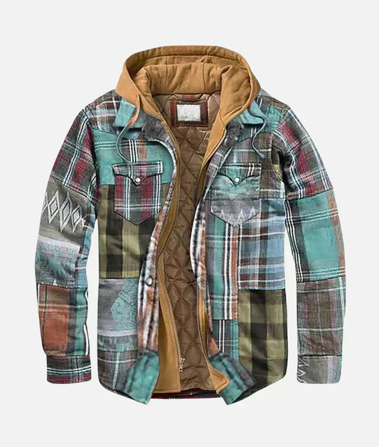 Alain – Veste à carreaux en patchwork