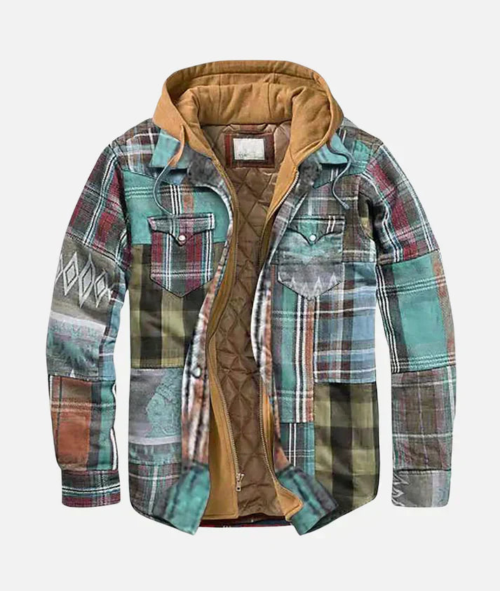Alain – Veste à carreaux en patchwork