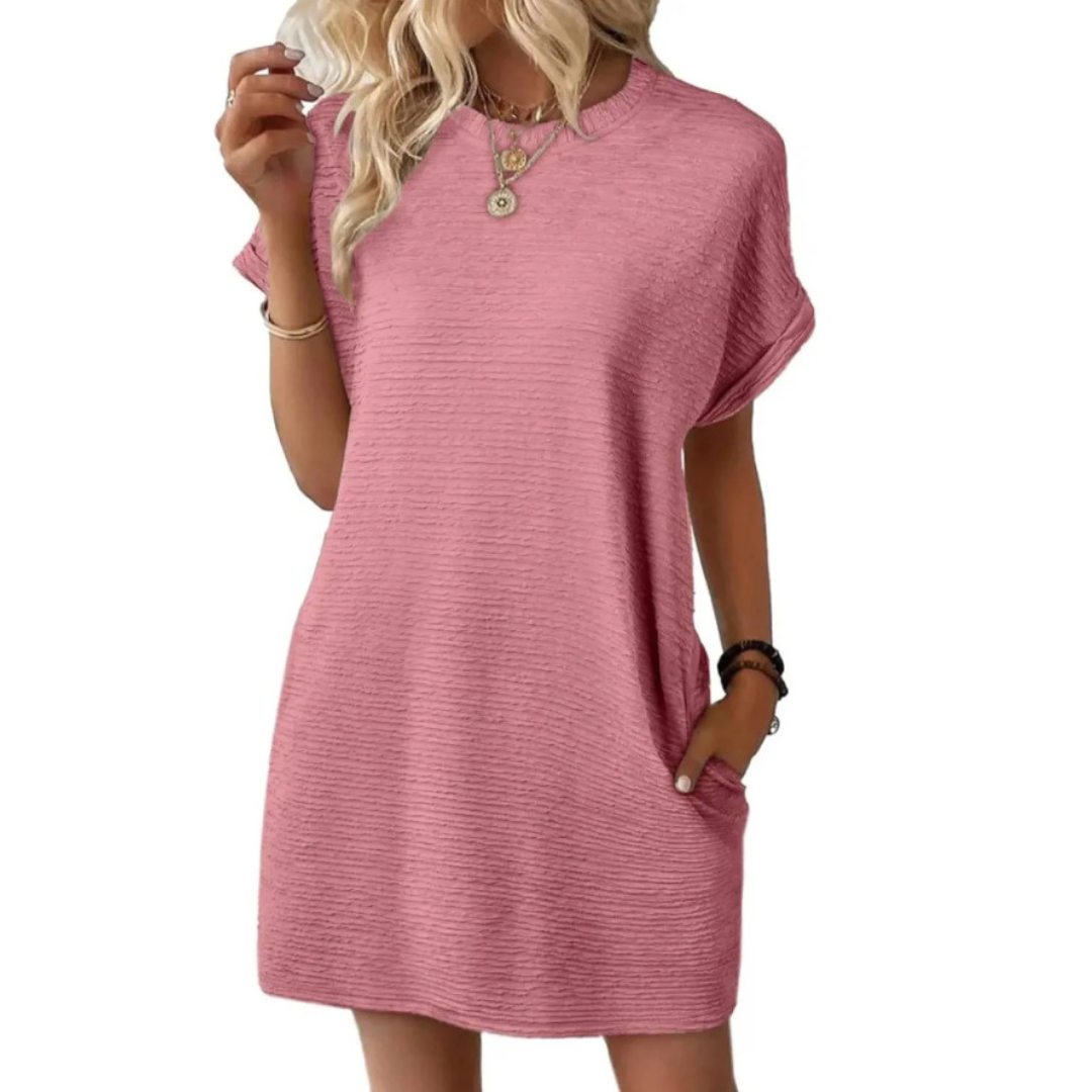 Amandine – Robe d'été épurée à col rond