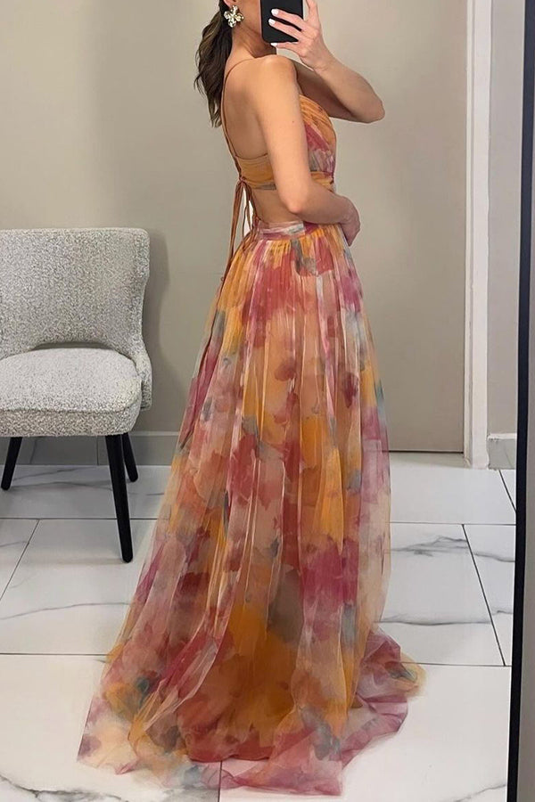 Eulalie – Élégante robe longue avec lacets