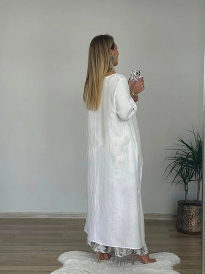 Évelyne – Ensemble à manches longues avec pantalon imprimé