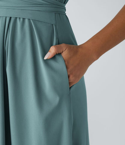 Rosavine – Chic Robe Portefeuille à Taille Haute
