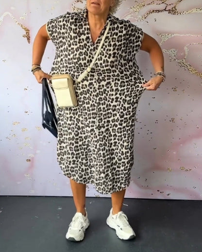 Théophanie - Élégante et Confortable Robe Léopard