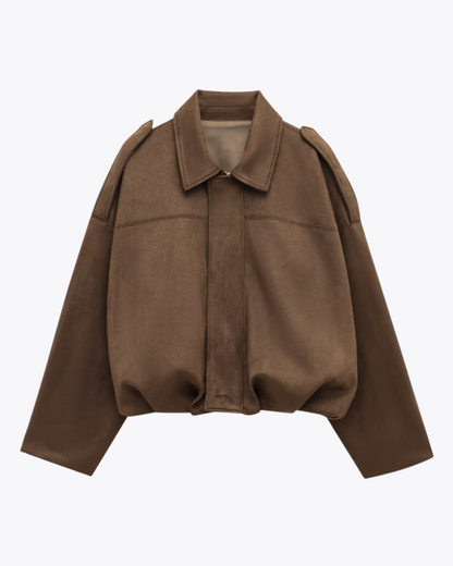 Fanchon - Veste bomber en daim chic et multifonctionnelle