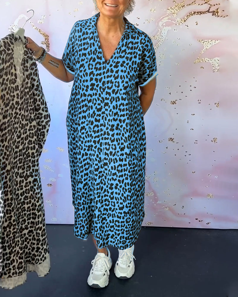 Théophanie - Élégante et Confortable Robe Léopard