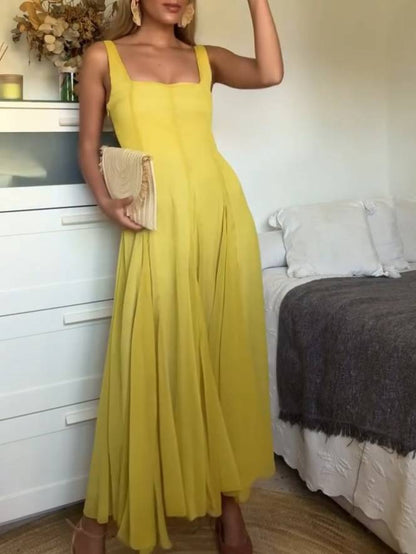 Maïlys – Robe Maxi à Col Carré