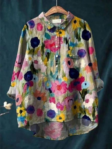 Gwladys – Élégante blouse fluide à motif floral