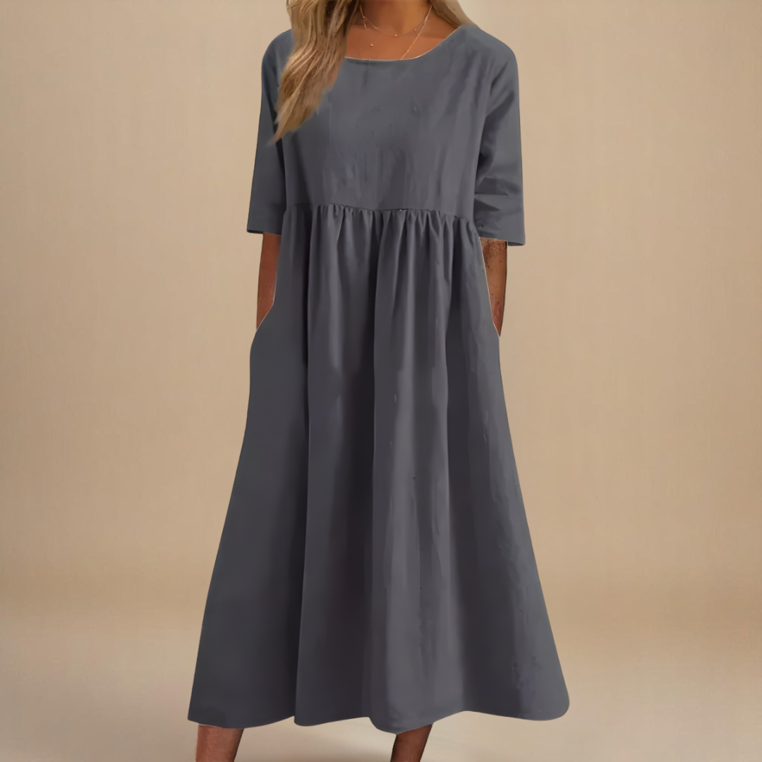 Véronique – Robe en coton élégante et flatteuse