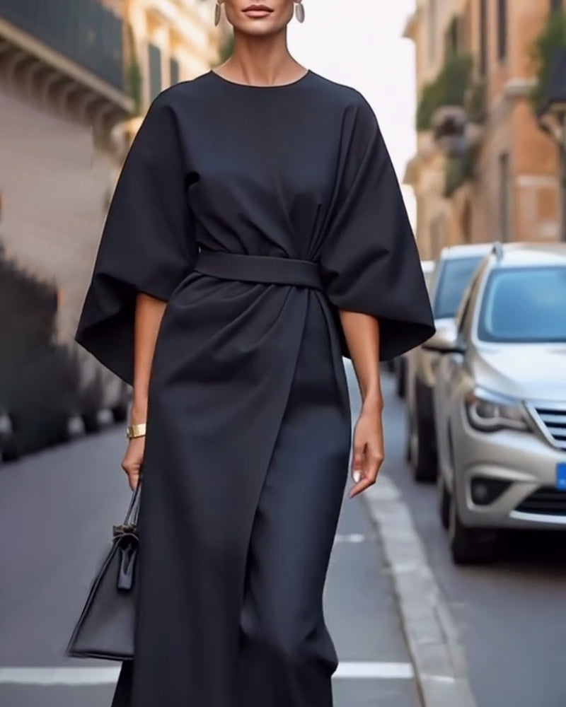 Carine - Robe Chic à Manches Lanternes