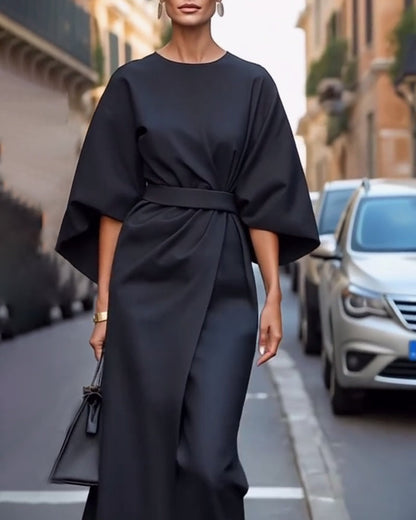 Carine - Robe Chic à Manches Lanternes