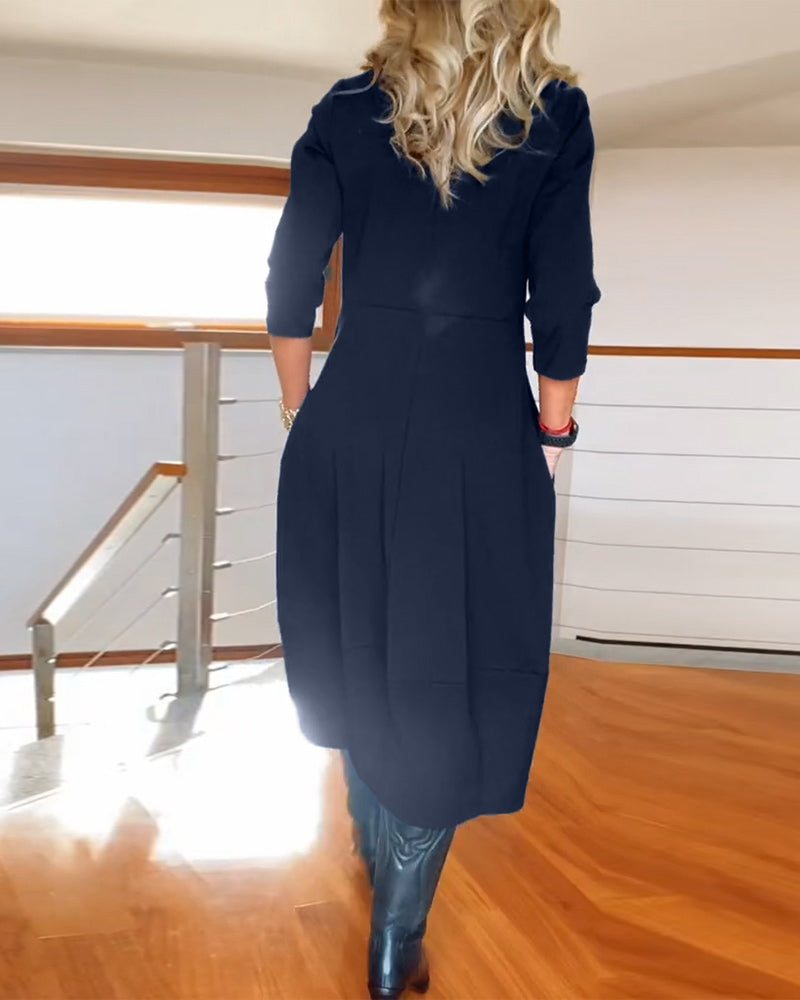 Denise - Élégante robe d'automne avec poches