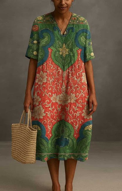 Hyacinthe – Vintage Floral Maxi Dress