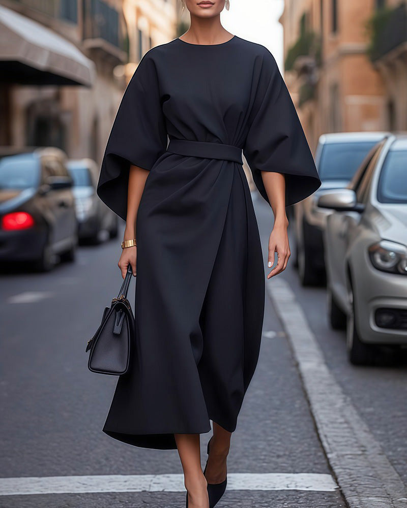 Carine - Robe Chic à Manches Lanternes