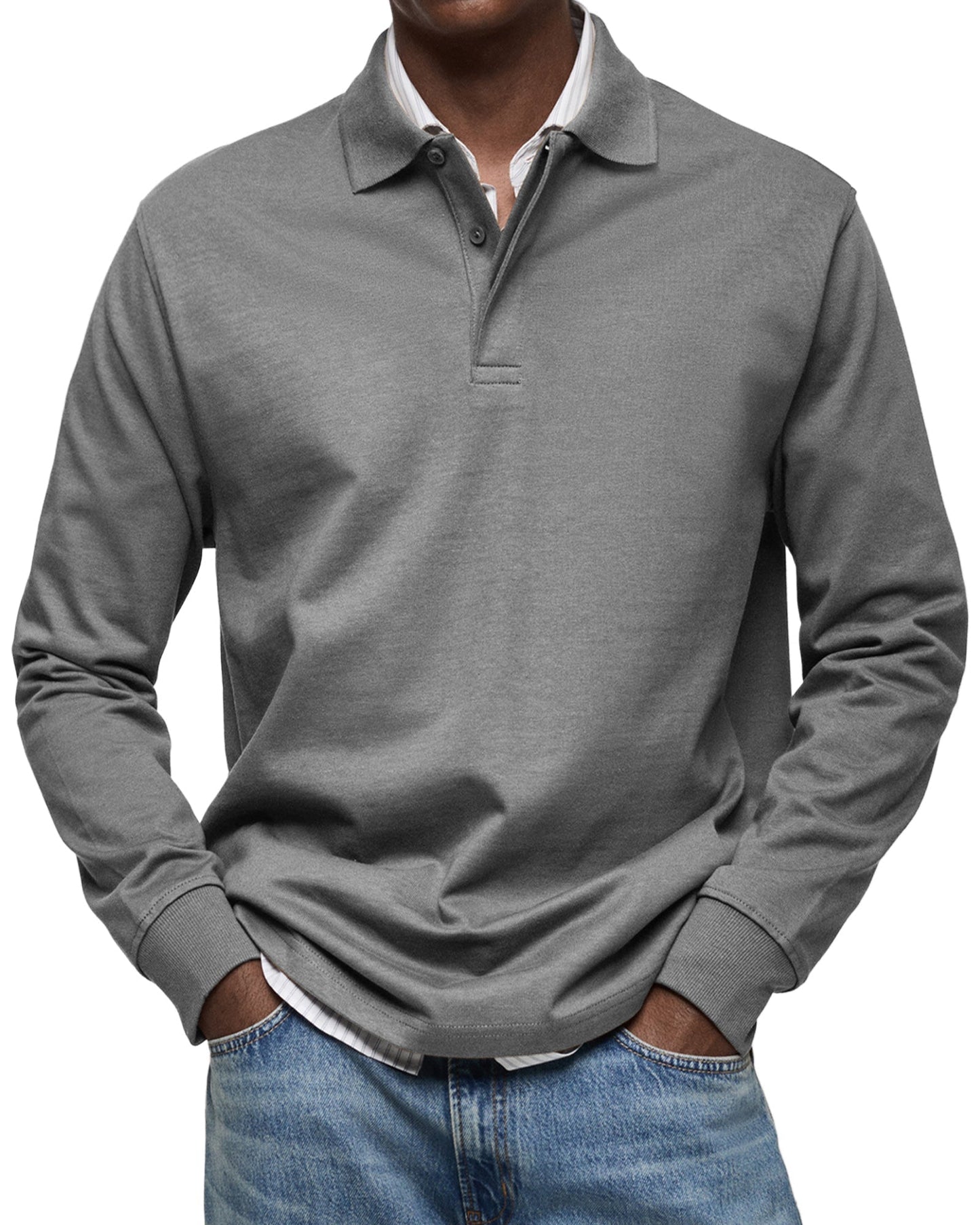 vitoria™ - Chemise Poloshirt Décontractée à Manches Longues