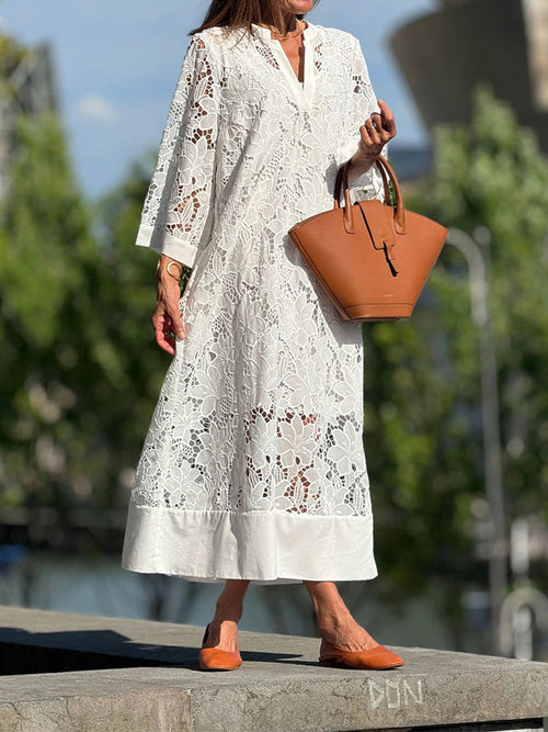 Géromine - Élégante robe en dentelle légère