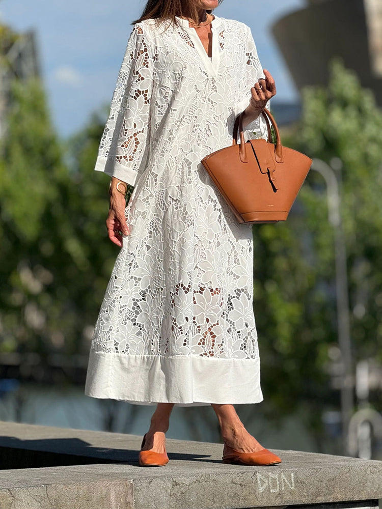 Géromine - Élégante robe en dentelle légère