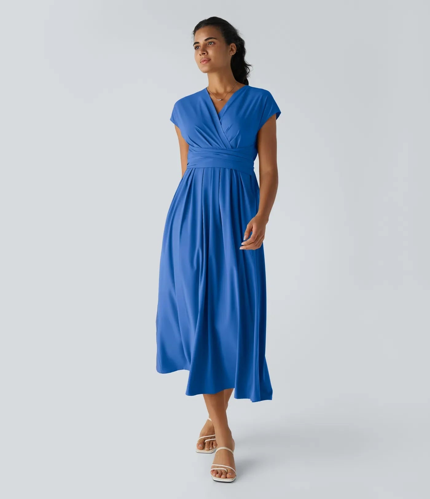 Rosavine – Chic Robe Portefeuille à Taille Haute