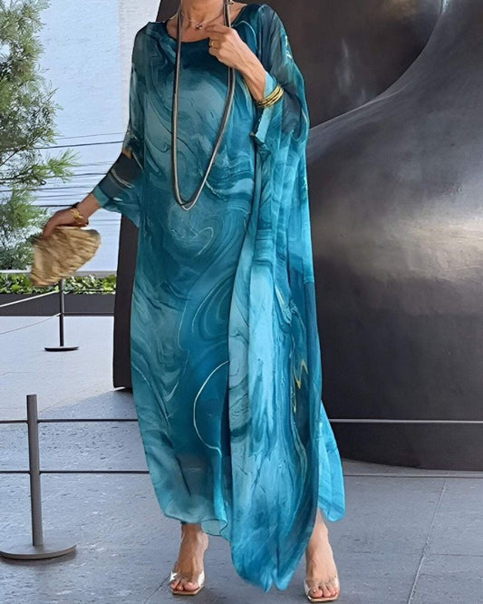 Romy – Élégante robe longue en mousseline colorée