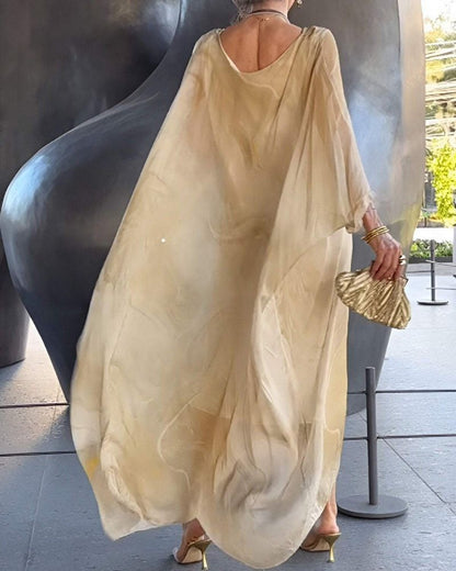 Romy – Élégante robe longue en mousseline colorée