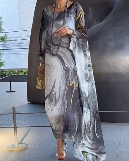 Romy – Élégante robe longue en mousseline colorée