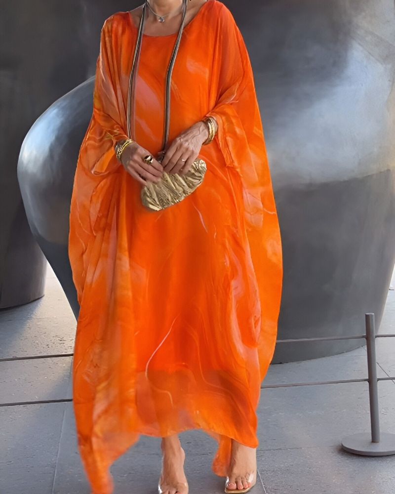 Romy – Élégante robe longue en mousseline colorée