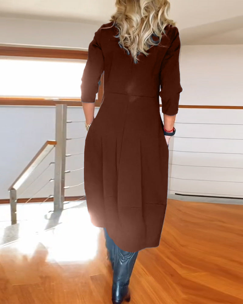 Denise - Élégante robe d'automne avec poches