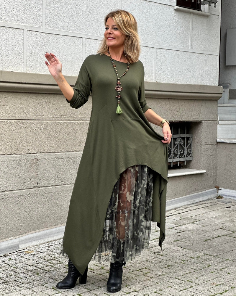Tahlia – Élégante tunique robe à motif léopard