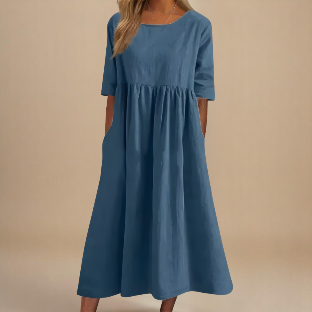 Véronique – Robe en coton élégante et flatteuse