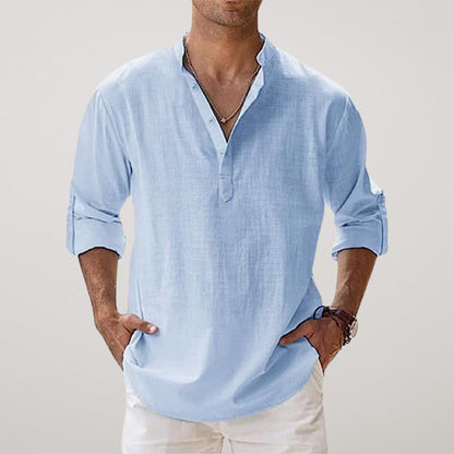 Vitoria™ - Chemise Henley en coton au look lin