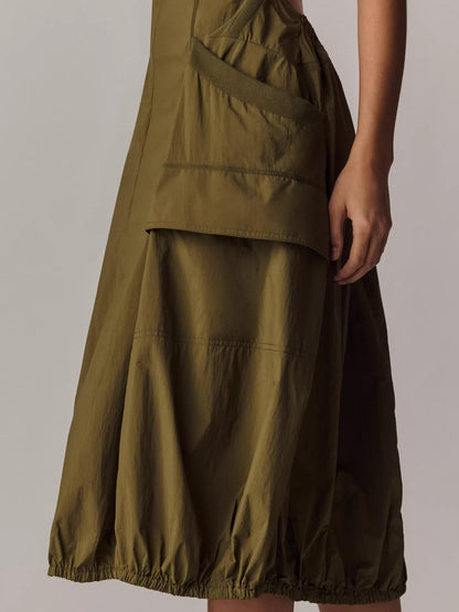 Vianne - Robe midi à ourlet arrondi avec poches