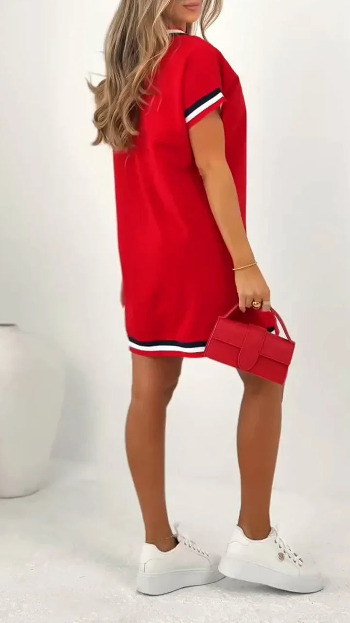 Félicie – Robe décontractée à ourlet contrastant