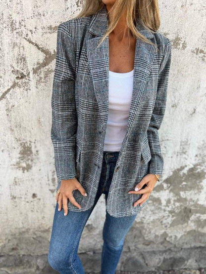 Rosalie - Élégant Blazer à Carreaux pour l'Hiver